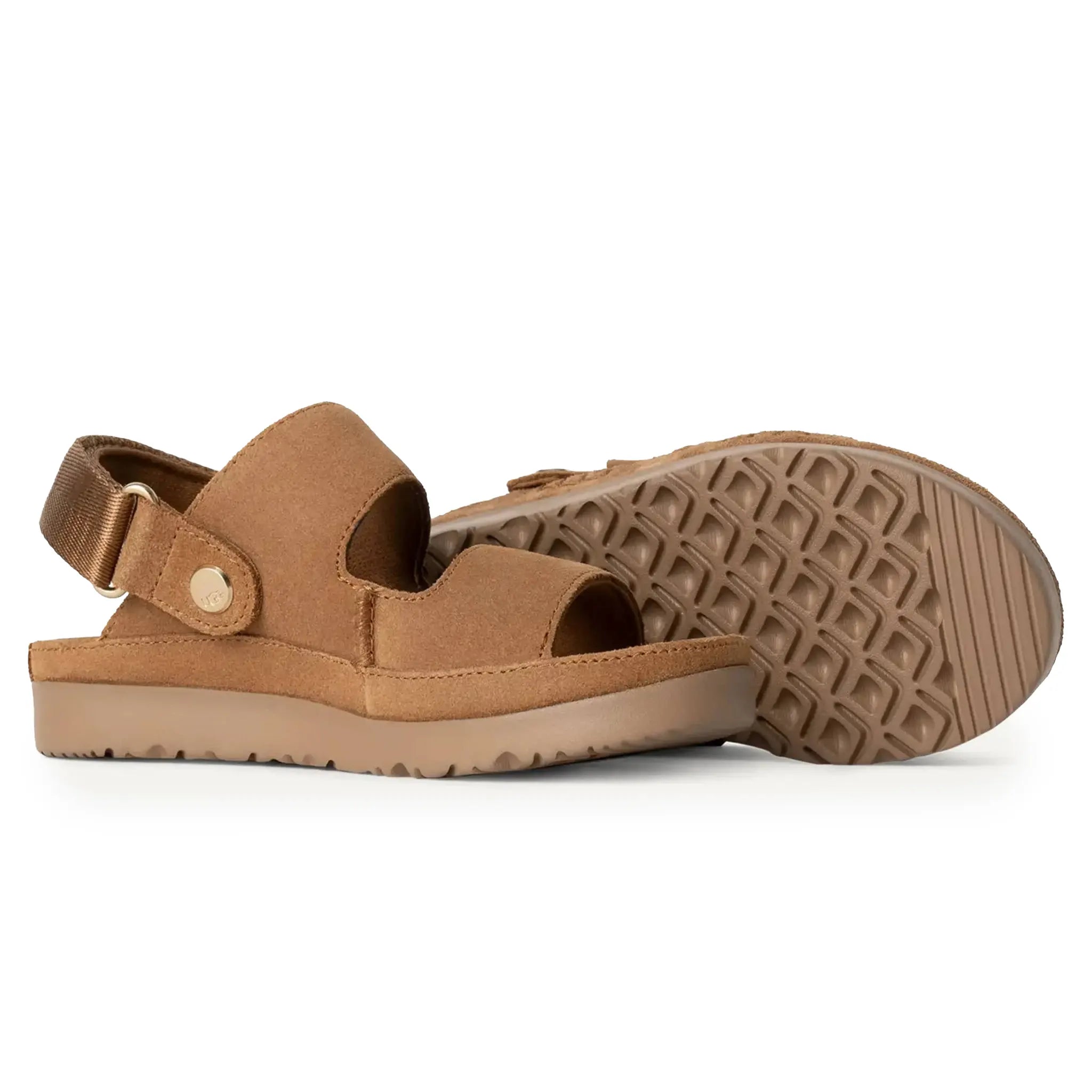 Side View of UGG Goldenstar Glide Girls Brown Sandals UGGS5017154234